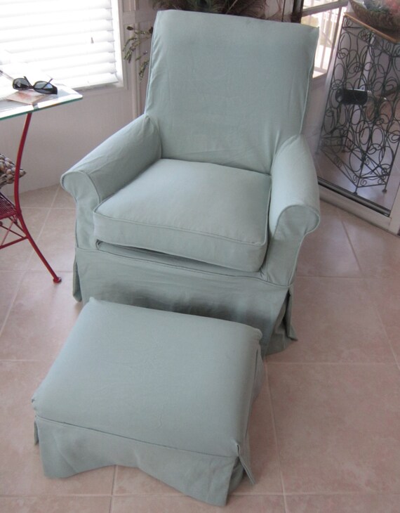 Chair and Ottoman Slipcover Set Etsy