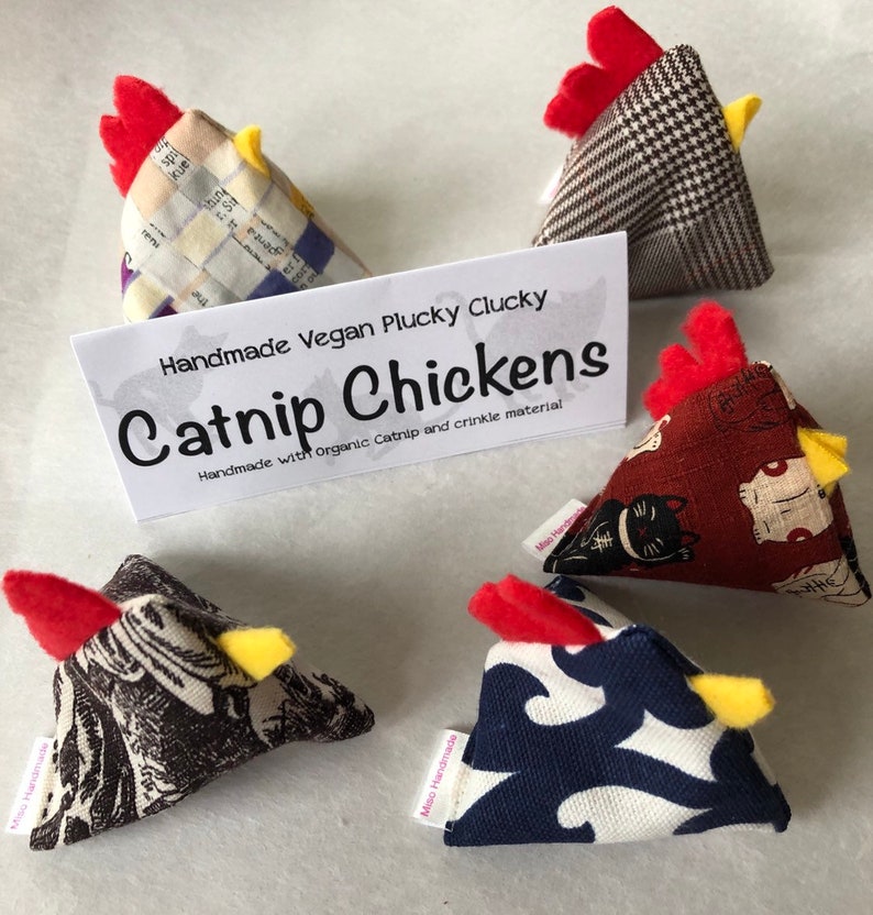 Cat Toys Catnip Chickens Organic Catnip Toys Chicken Cat Etsy