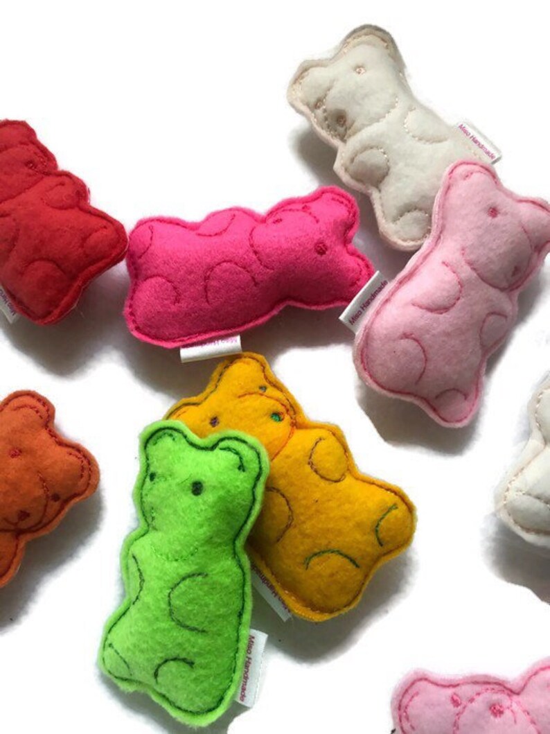 Catnip Gummy Bears Organic Catnip Toys Cat Toys Gummy Etsy
