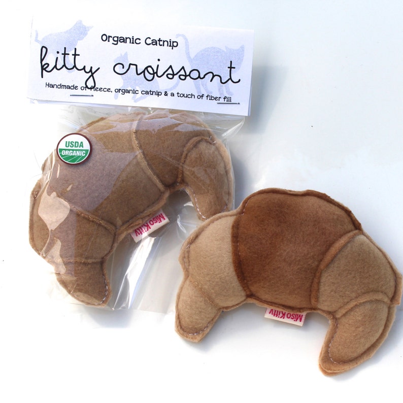 Kitty Croissant Organic Catnip Toy Cat Toy Croissant | Etsy