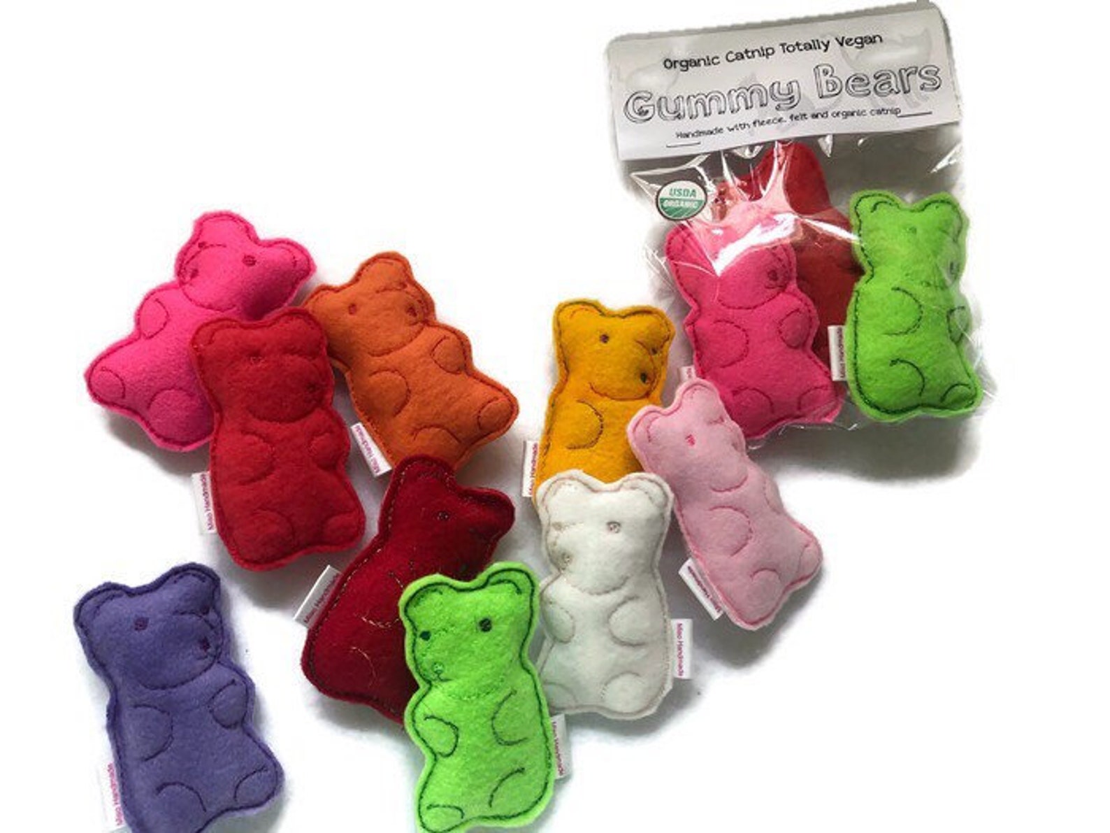 Catnip Gummy Bears Organic Catnip Toys Cat Toys Gummy Etsy