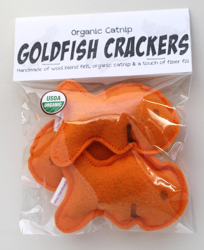 Organic Catnip Toys Cat Toys Goldfish Crackers Catnip Etsy