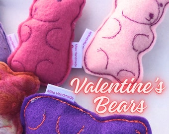 Valentine’s Gummy Bears | Organic Catnip Toys | Cat Toys | Gummy Bear | Catnip Bear | Cat Candy | Catnip | Cat Gummy Bears