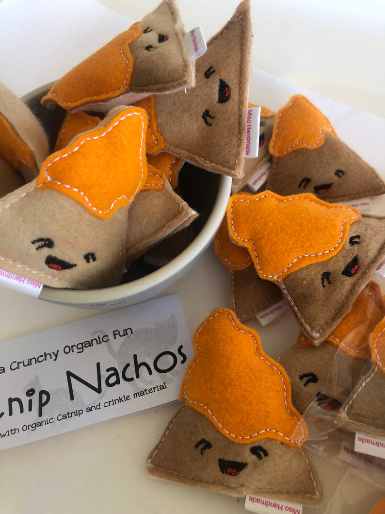 Organic Catnip Nachos Cat Toys Cat Nachos Catnip Chips Catnip Toy Catnip Tortilla Chips Cat Crisps Foodie Cat Toy image 4