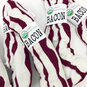XL Bacon Catnip Kicker Toy: Crunchy Vegan Cat Toy