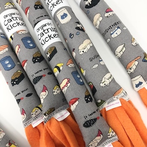 Sushi Katzenminze Kicker | Japanisches Stoff Geschenk | Sushi Katzenspielzeug | Katzenminze | Veganes Katzenspielzeug | Hase Kick Spielzeug | Katzenspielzeug | Geschenk für neue Katze | Katze