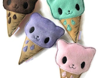 Kitty Cone | Ice Cream Cat Toy | Catnip Ice Cream Cone | Organic Catnip Toy | Gift for Cat | Cat Toy | Cat Shaped Ice Cream Cone |