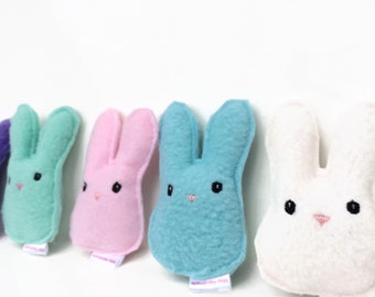 Bunny Catnip Toy: Handmade Fleece Plush Cat Toy - Set of 2
