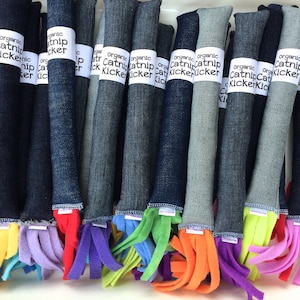 Cat Toy Catnip | Catnip Kicker  | Denim | Catnip Toy | Organic Catnip | Cat Kicker | Cat Toys | Vegan Cat Toy | Durable Cat Toy | Miso Handm