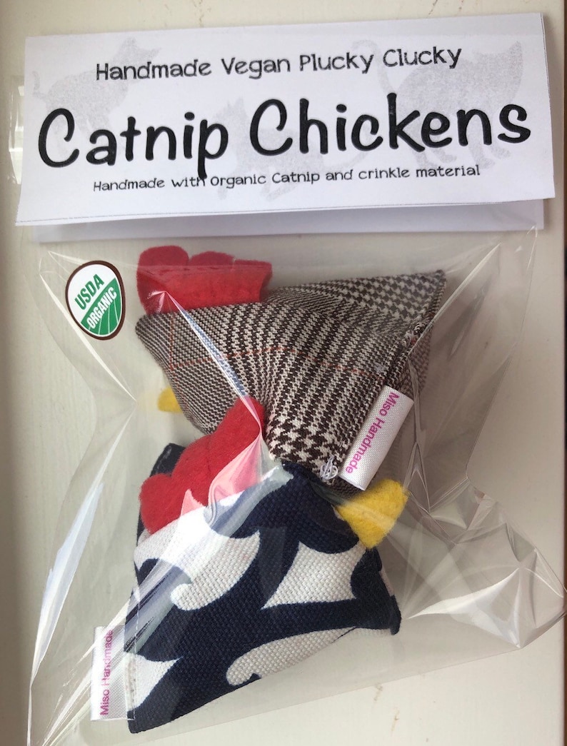 Cat Toys Catnip Chickens Organic Catnip Toys Chicken Cat Etsy