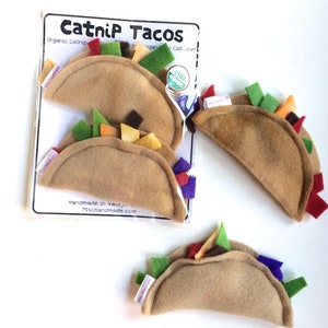 Cat Toys | Catnip Tacos | Organic Catnip Toys | Tacos | Vegan Cat Toys | Handmade Cat Gift | Gift for Cat | Unique Cat Toys