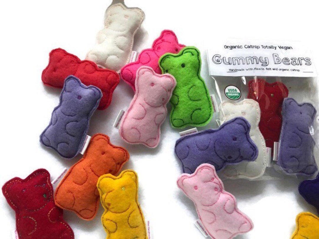 Catnip Gummy Bears Organic Catnip Toys Cat Toys Gummy Etsy
