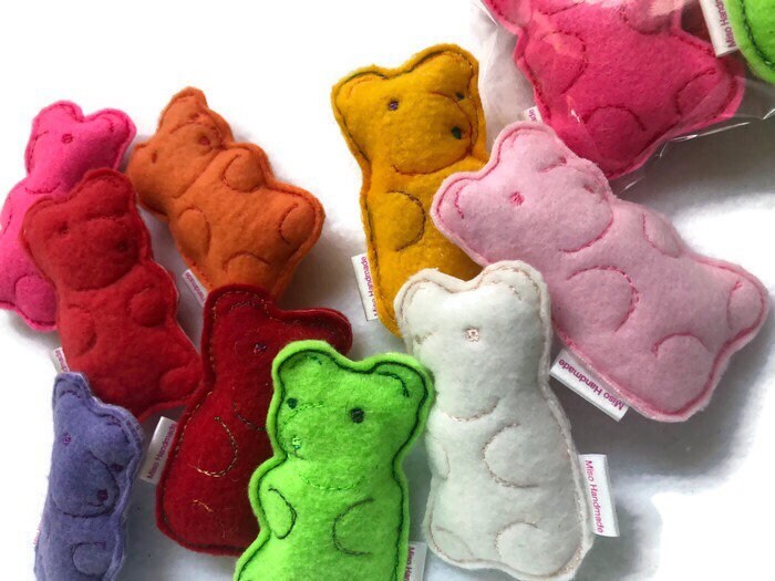 Catnip Gummy Bears Organic Catnip Toys Cat Toys Gummy Etsy