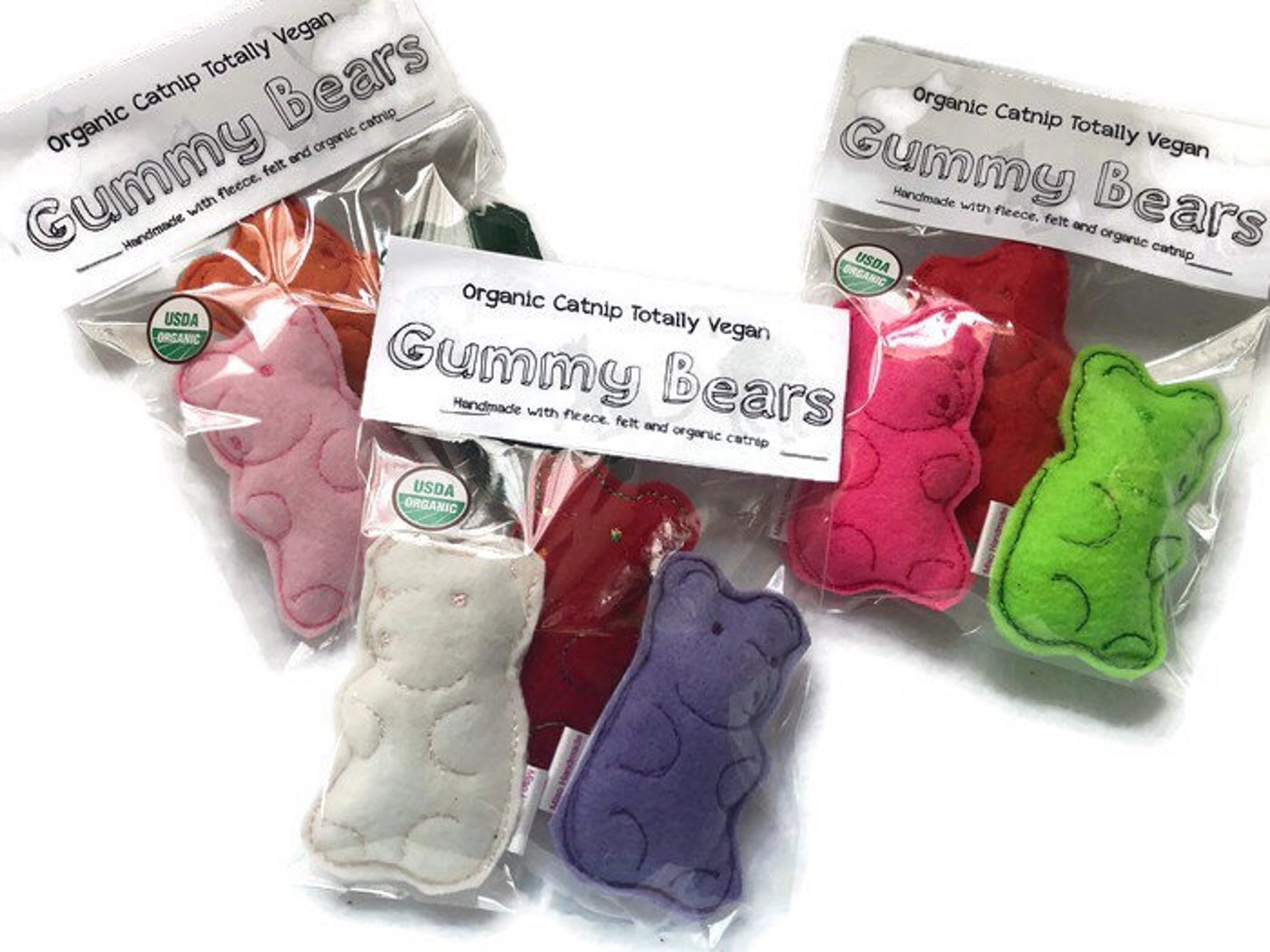 Catnip Gummy Bears Organic Catnip Toys Cat Toys Gummy Etsy