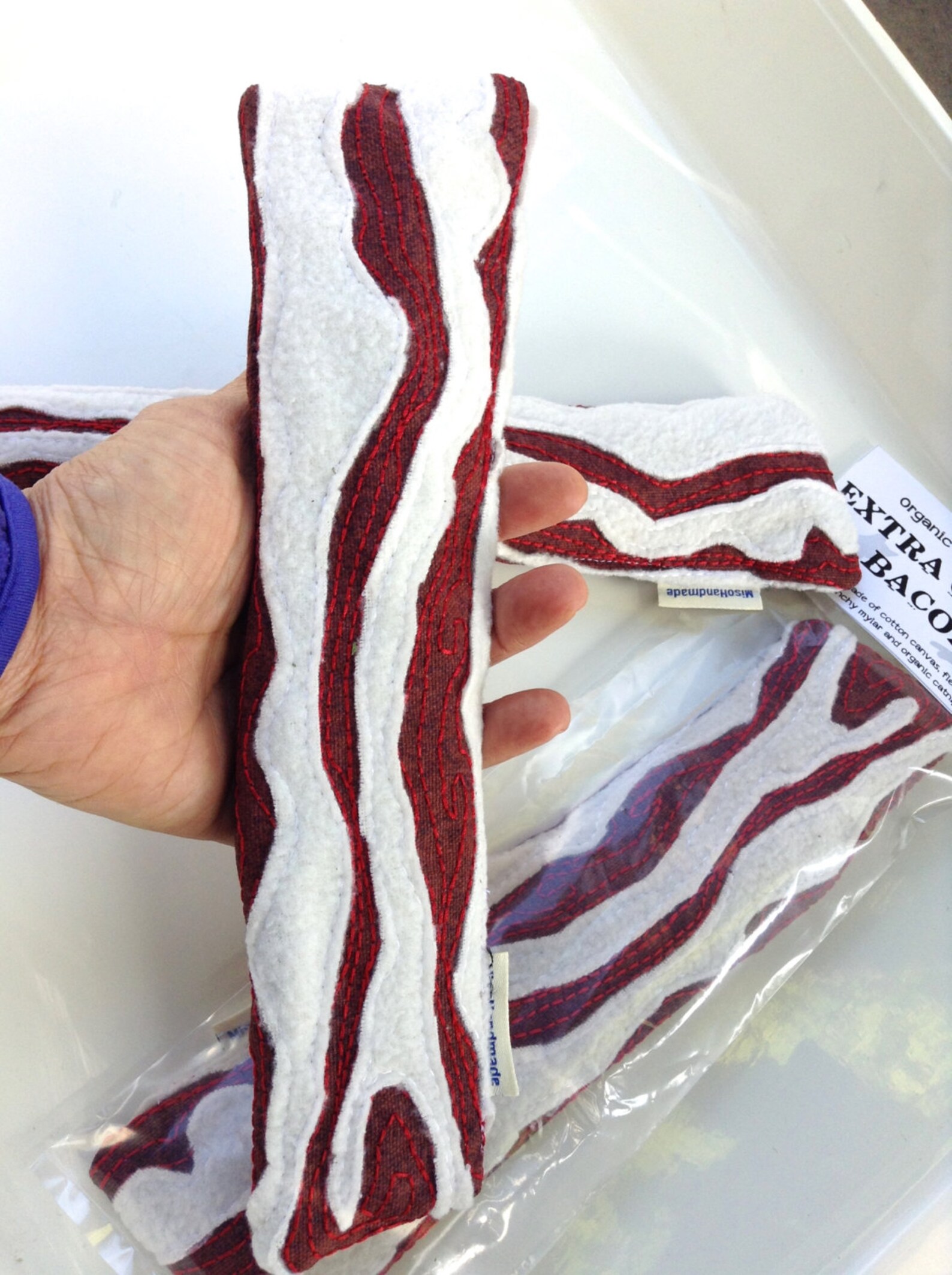 Catnip Bacon Cat Toy Bacon Cat Toy Organic Catnip Toy Etsy