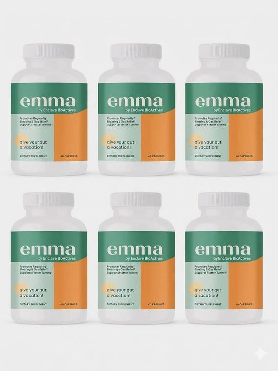 6pack-Natural Gut Cleanse | Emma Gut Health Supplement | Digestive Support for Gas and Bloating