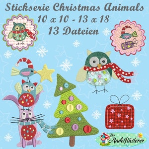 Digital embroidery series Christmas Animals 10x10 - 13 x 18 cm (4x4 - 5x7&quot;) embroidery frame