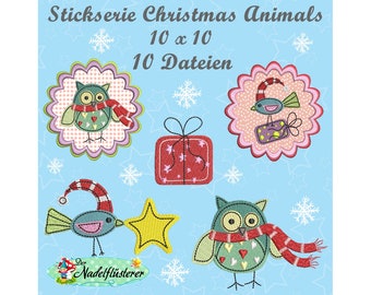 Digital embroidery series Christmas Animals 10 x 10 cm (4x4") embroidery frame