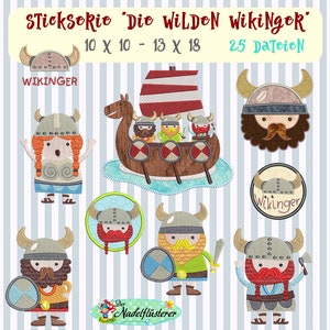 Digital embroidery series The Wild Vikings 10x10 - 13 x 18 cm (4x4 - 5x7&quot;) embroidery frame