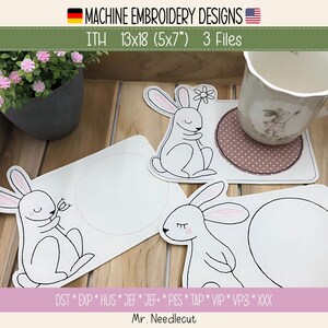 Serie di ricami digitali "Kazumi Dreambunnies Mug Rugs ITH" per 13 x 18 cm (5x7")