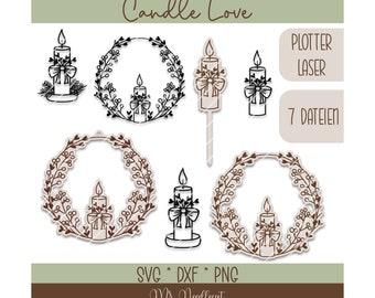 Digitale Plotter/Laser Datei Candle Love