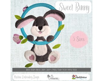 Digitale Stickdatei Sweet Bunny 10x10 - 20x30 cm (4x4 - 8x12") Stickrahmen