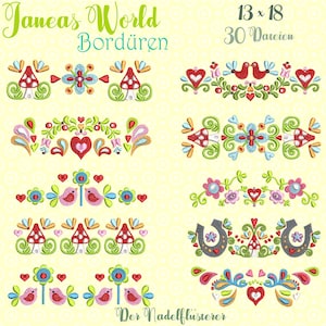 Digital embroidery series Janeas World borders 13 x 18 cm (5x7&quot;) embroidery frame