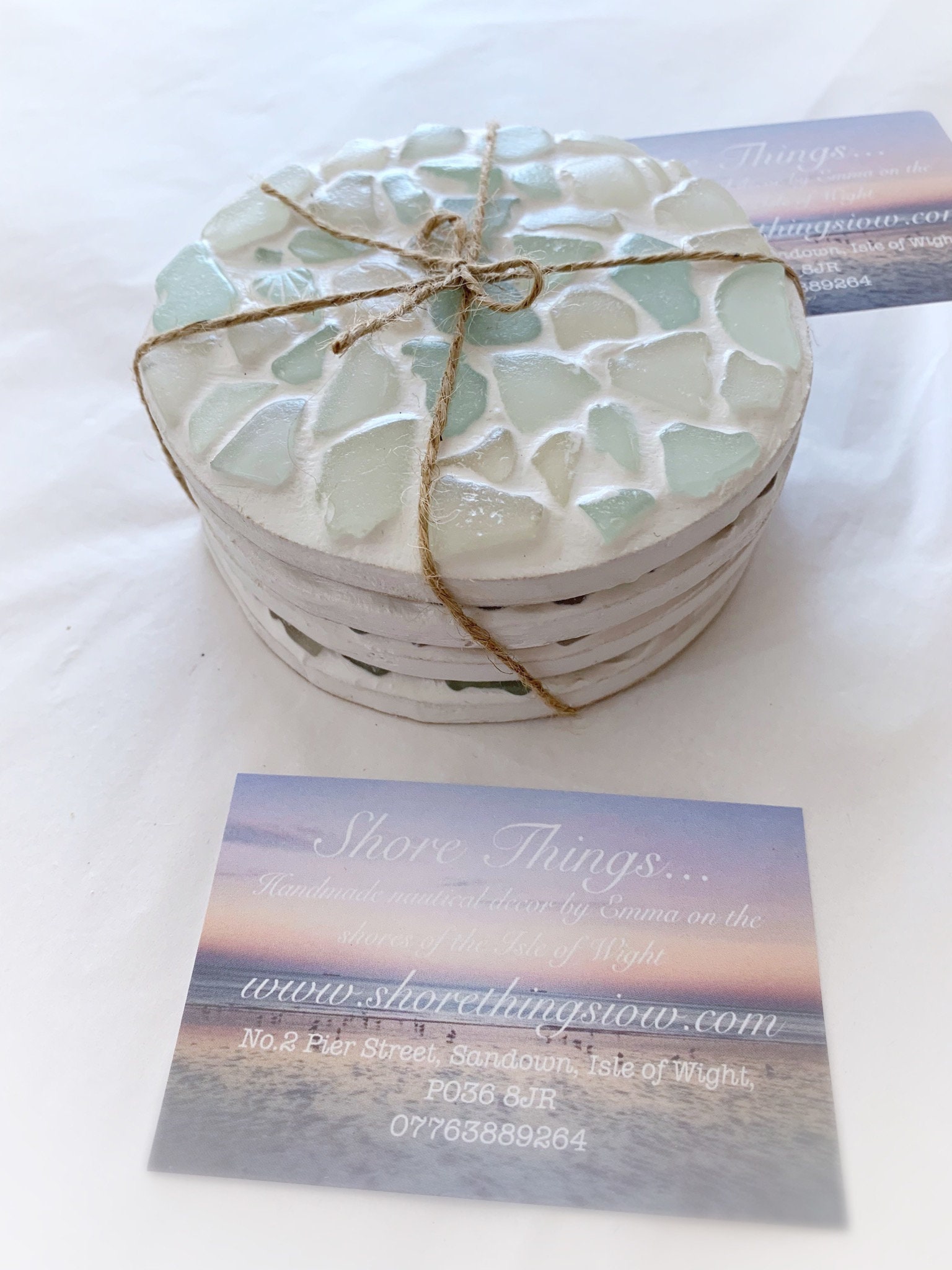 Sea Glass Coasters Nautical Decor Cup Mats Placemats Set Etsy UK