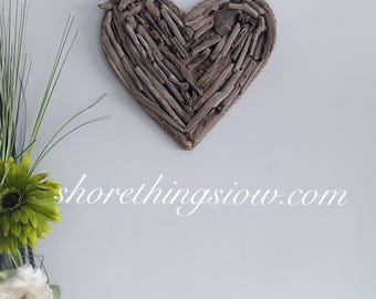 Treibholz-Herz-Wand-Kunst-Herz-Wandbehang Authentisches Suft Tumbled Marine Treibholz-nautisches Strand-Thema-Liebes-rustikaler Stil