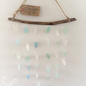 Driftwood Sea Glass Mobile, Beachy Wall Hanging, Isle of Wight