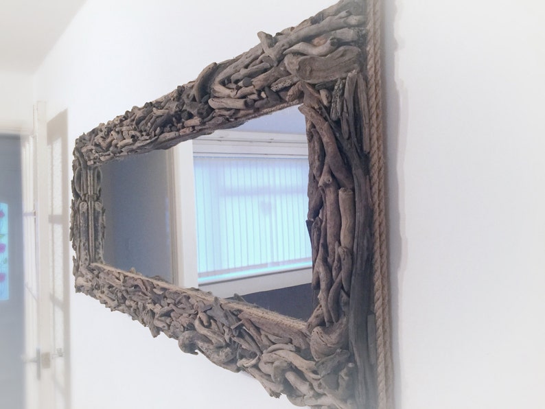 Large Driftwood Mirror Long Driftwood Mirror Isle of Wight Etsy