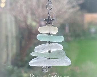 Sea Glass Christmas Tree Hanging Decoration Ornament