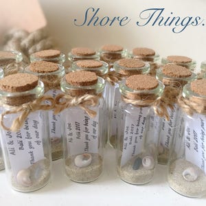 Mini Message in a bottle, Beach in a bottle, Wedding Favors, Party Favours, Personalised Gift