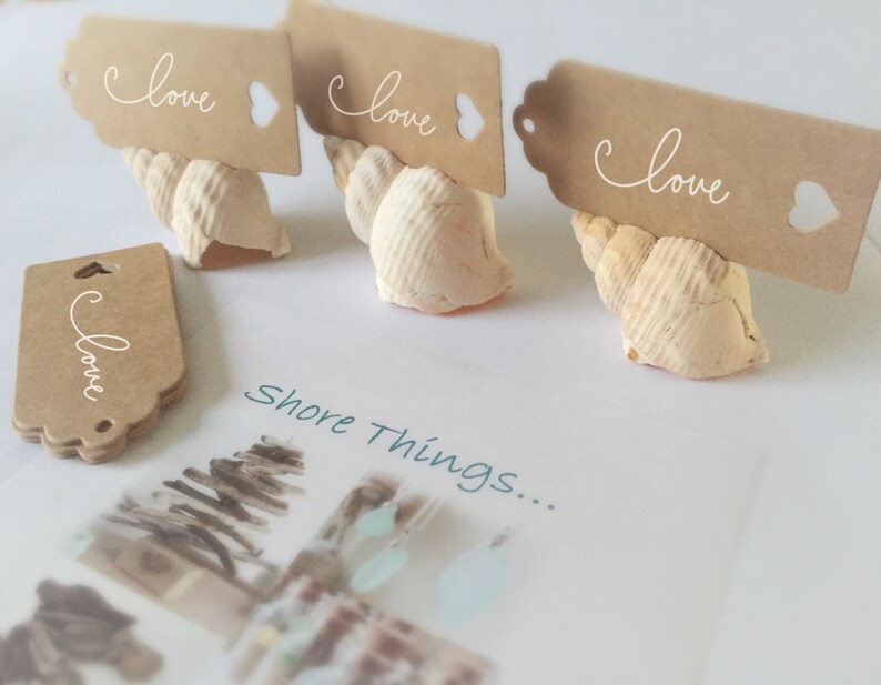 Shell Place Card Holders Beach Wedding Nautical Style Shell Etsy