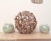 Driftwood Orb, Driftwood Ball, Driftwood Sphere from Isle of Wight Beaches Large 60cm Art Work Marine Nautical Natural Home Beach Wedding