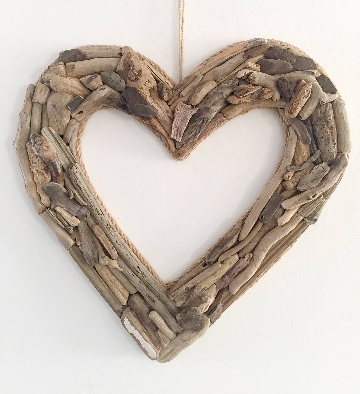 Driftwood Heart Wreath Wall Art Heart Wall Hanging Authentic Etsy