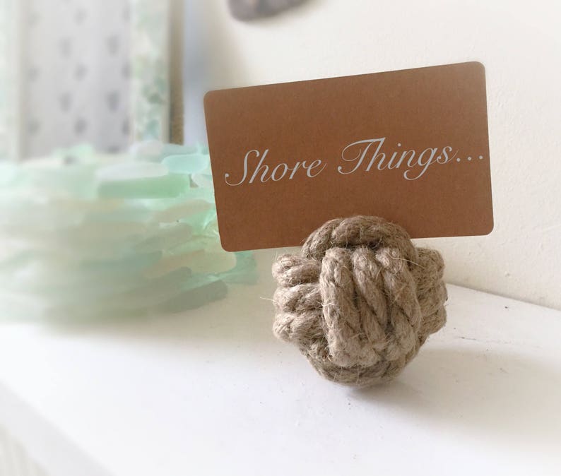 Place Card Holders Beach Wedding Nautical Style Rope Knot Etsy