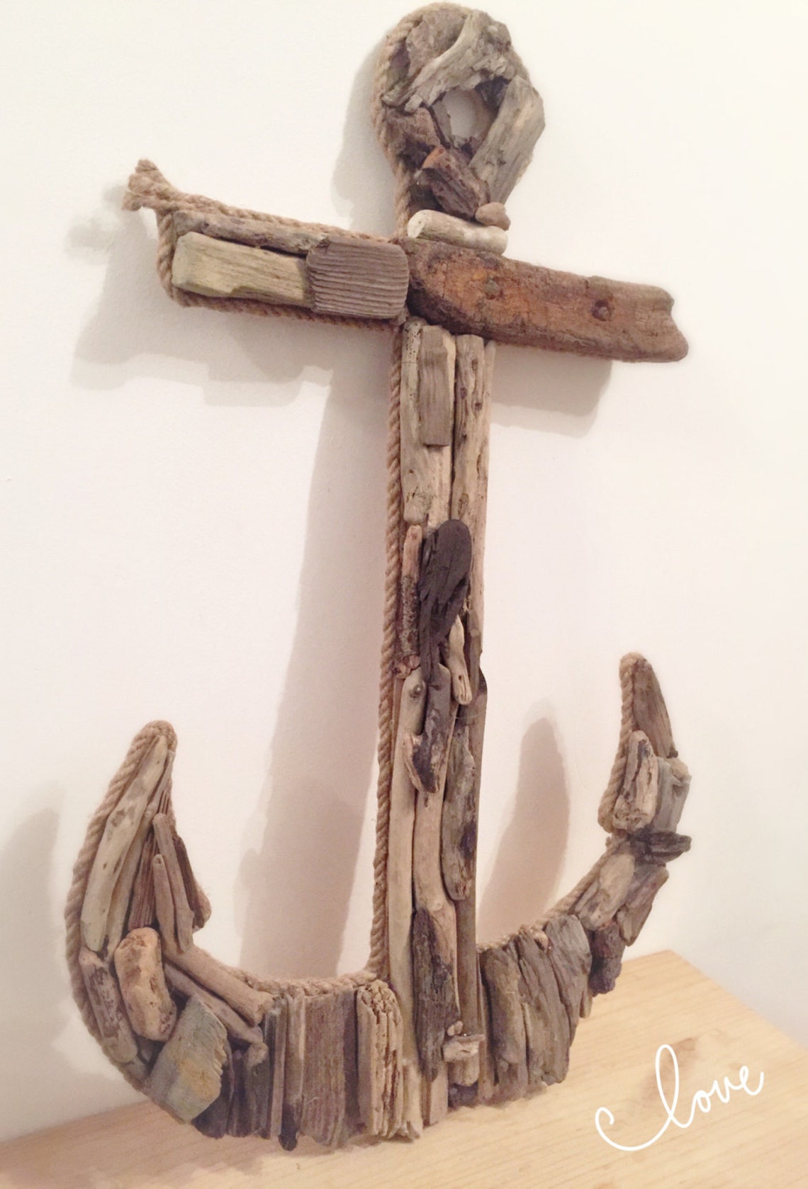 Large Driftwood Anchor Driftwood Wall Art Nautical Wall Etsy