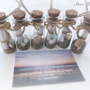 Mini Scroll in a bottle, Message in a bottle, Beach in a Bottle, Wedding Favors, Party Favours, Personalised Gift