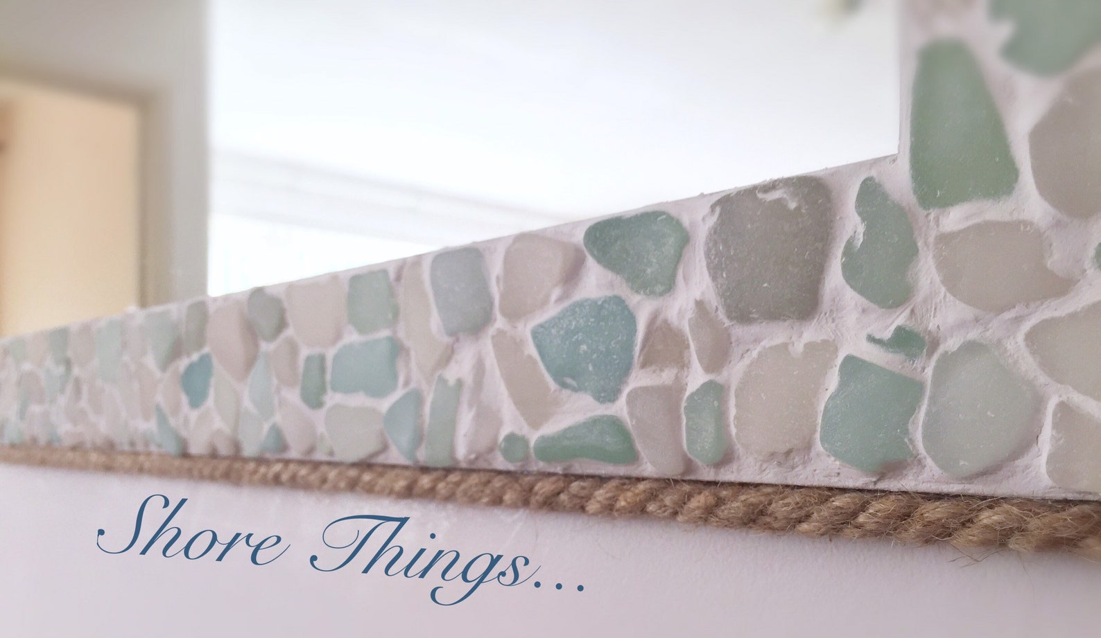 Large Round Sea Glass Mirror Isle of Wight Beach Home Decor Etsy