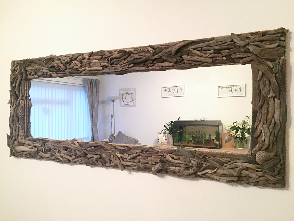 Large Driftwood Mirror Long Driftwood Mirror Isle of Wight Etsy