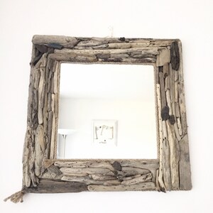 Large Driftwood Mirror Large Square Mirror Nautical Decor - Etsy