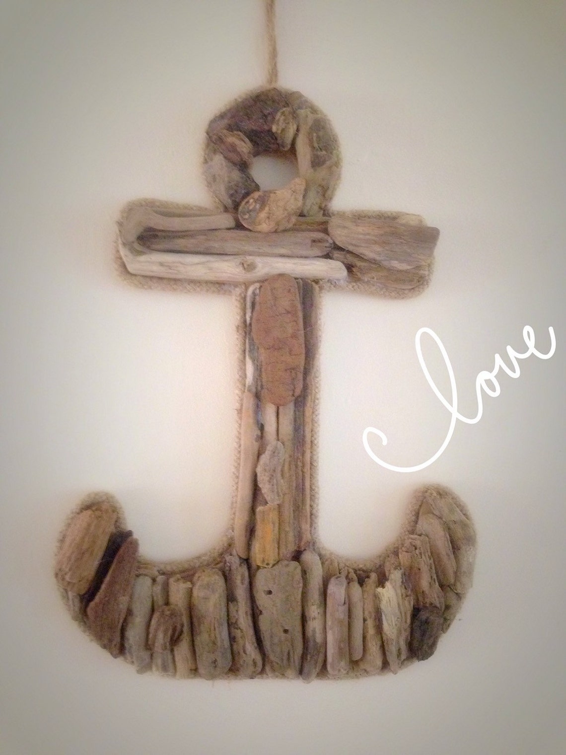 Driftwood Anchor Art Wall Hanging Isle of Wight Beach Home Etsy UK