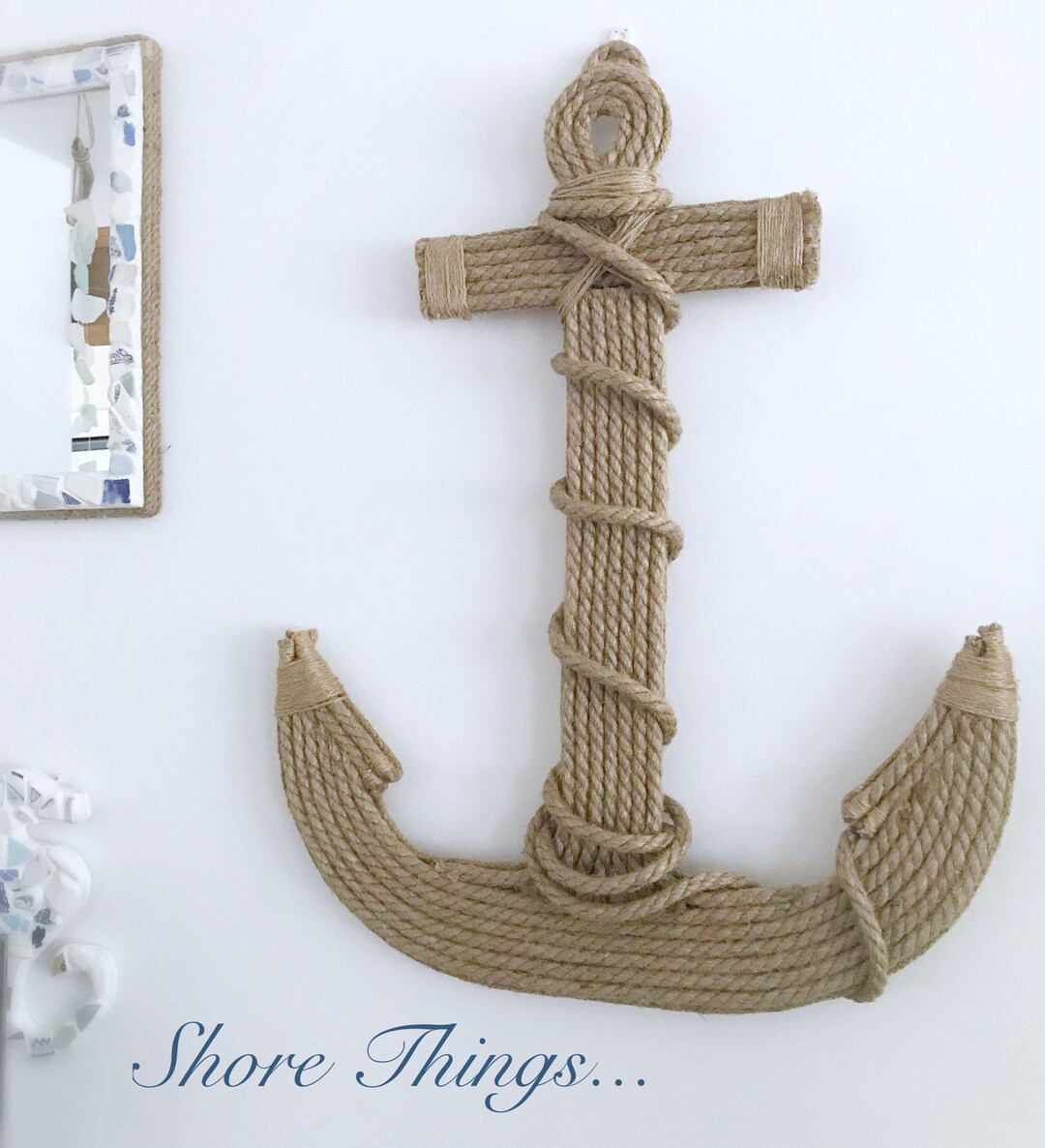 Rope Anchor Wall Art Nautical Decor Beach Home 2ft Large Etsy