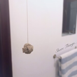 Rope Knot Bathroom Light Pull, Light Pulley, Monkey's Fist, Rope Decor ...