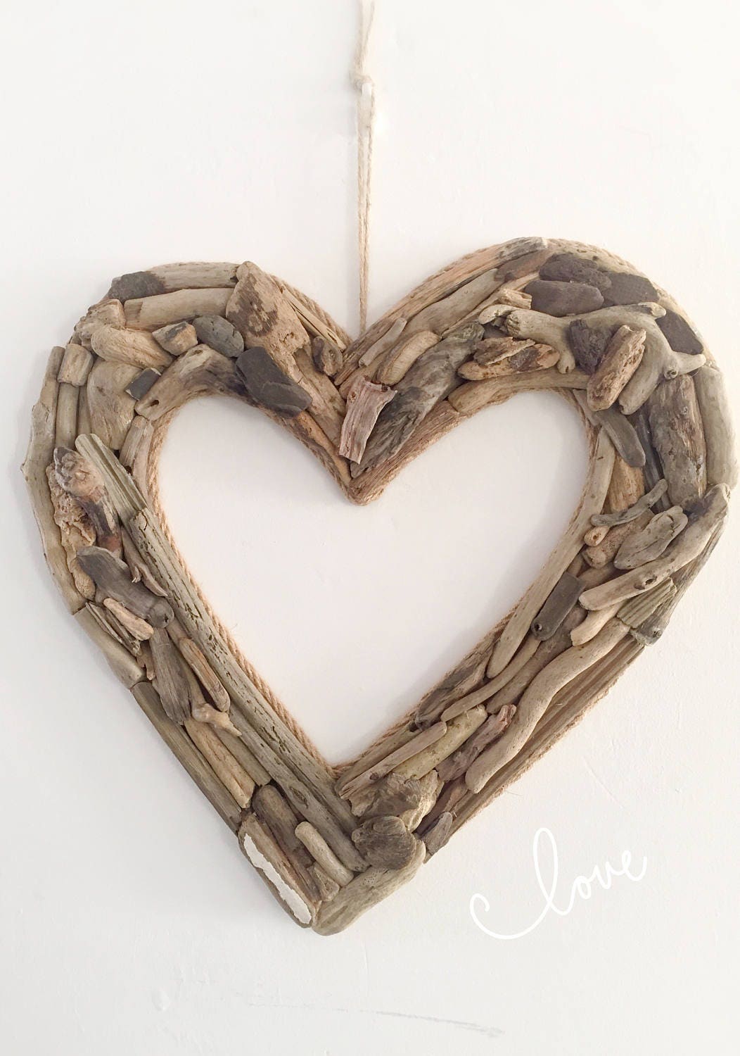 Driftwood Heart Wreath Wall Art Heart Wall Hanging Authentic | Etsy