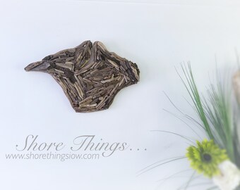 Driftwood Isle of Wight 23cm wall art wood IOW gift beach