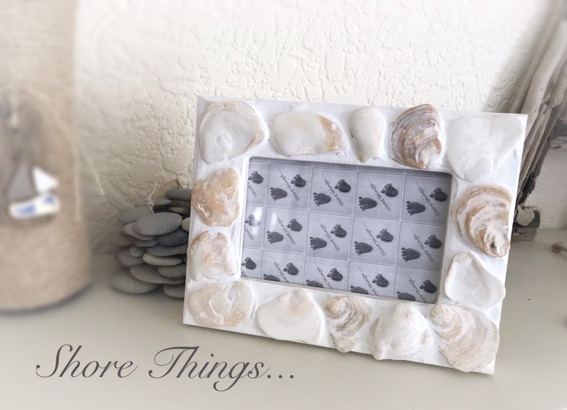 Sea Shell Oyster Photo Frame Nautical Beach Themed Home Decor 6x4 Natural Picture Frame Shabby Chic
