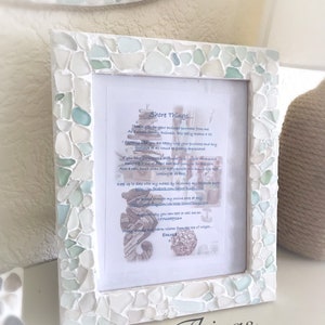 Sea Glass Photo Frame, Nautical Decor, 8x10" Natural Picture Frame Shabby Chic, Beach Style