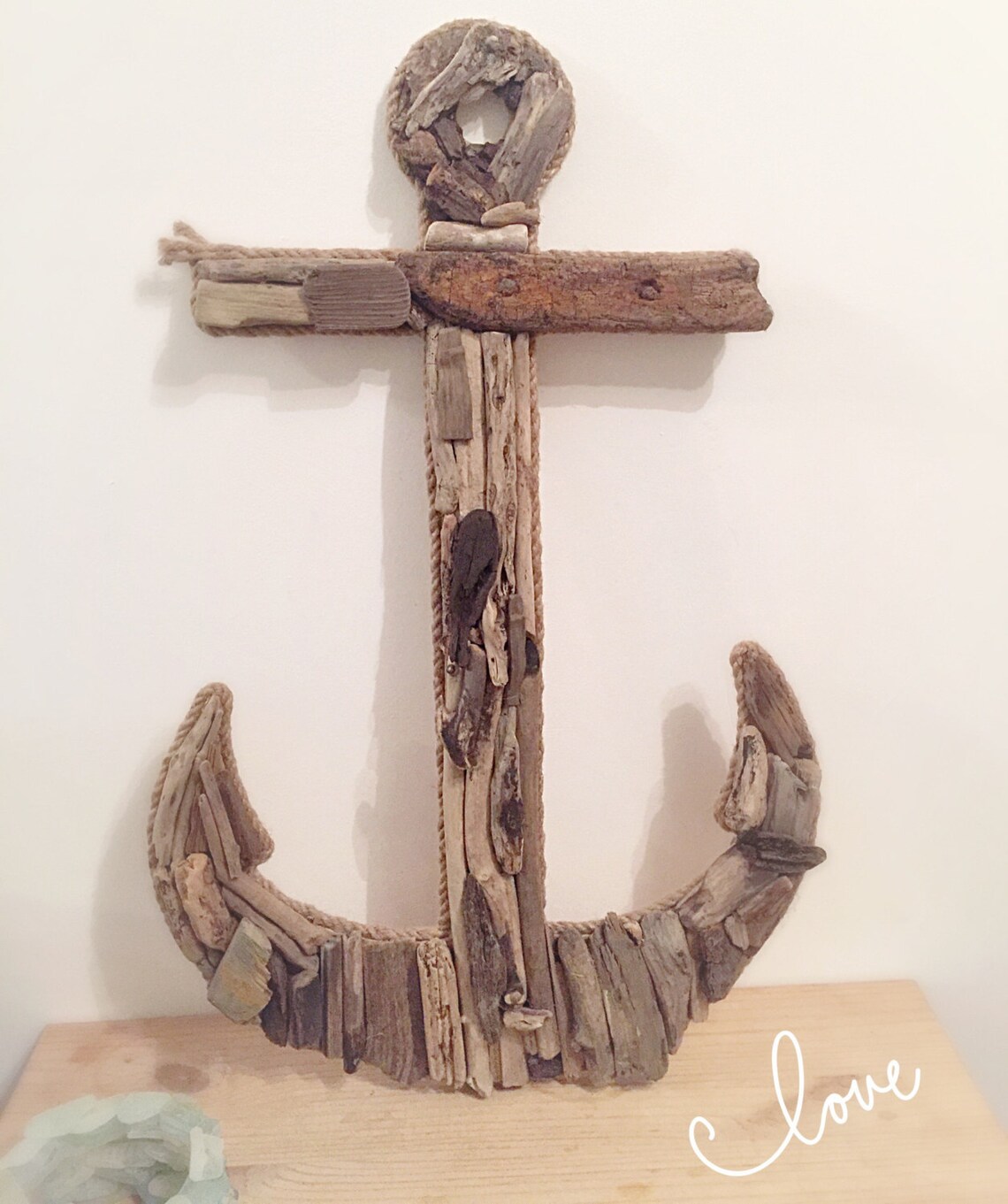 Large Driftwood Anchor Driftwood Wall Art Nautical Wall Etsy
